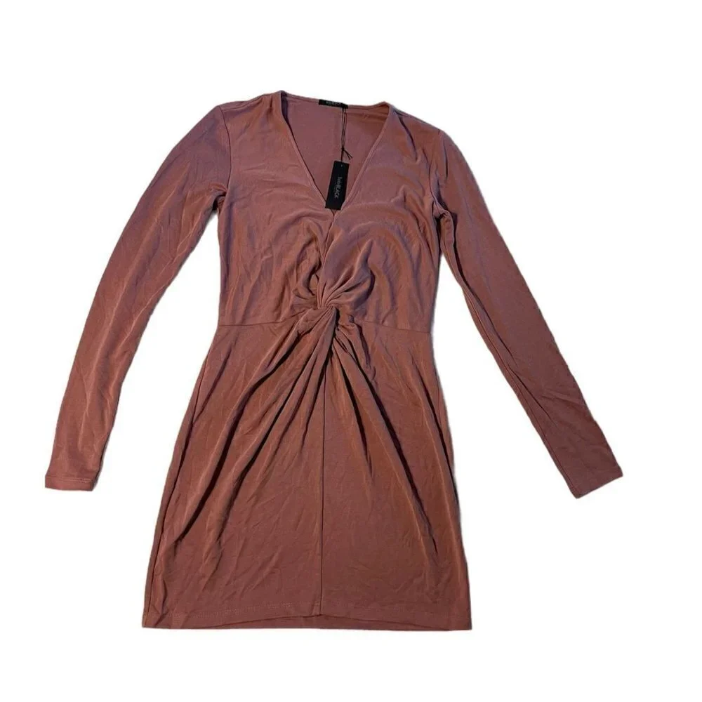 NWT Bobi Black Mauve Front Knot Dress - Picture 5 of 6